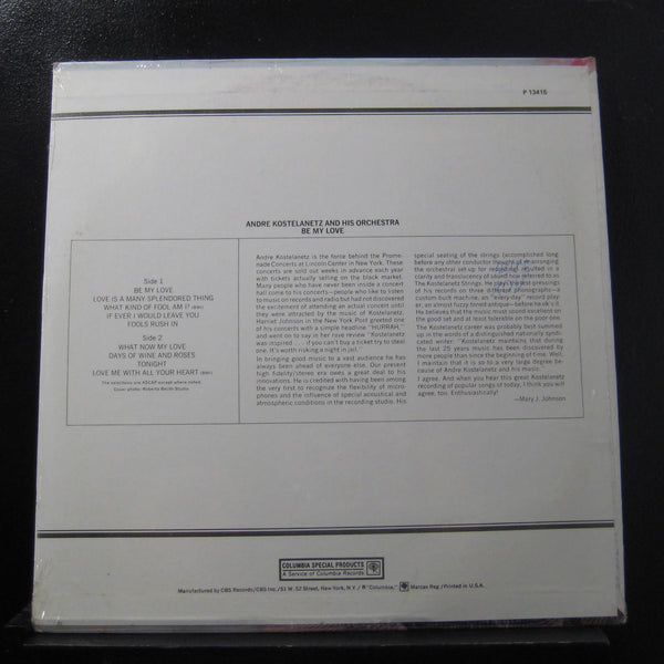 Andre Kostelanetz And His Orchestra - Be My Love LP New Sealed P 13415 Record - Shuga Records
