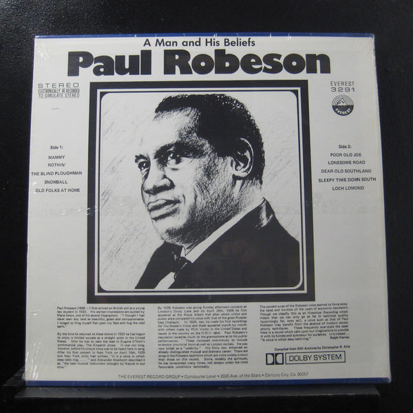 Paul Robeson - A Man And His Beliefs - New LP Record 1971 Everest USA Original Vinyl - Folk / Blues / Ballad - Shuga Records