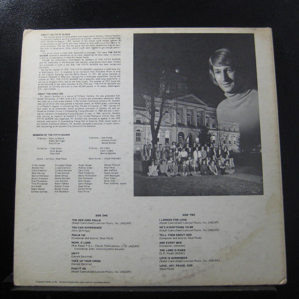 The Fifth Season - Pass It On VG+ LP Record 1970 RPC Private Press USA Vinyl - Folk / Gospel / Indiana - Shuga Records