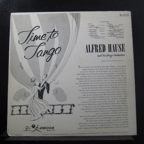 Alfred Hause And His Tango Orchestra - Time To Tango LP VG+ DL 8147 Mono Record - Shuga Records