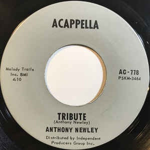 Anthony Newley- Tribute / Lament For A Hero- VG+ 7" Single 45RPM- 1964 Acapella USA- Pop