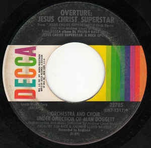 Alan Doggett / Yvonne Elliman - Overture: Jesus Christ Superstar / I Don't Know How To Love Him - M- 7" Single 45RPM 1971 Decca USA - Stage & Screen /  Pop