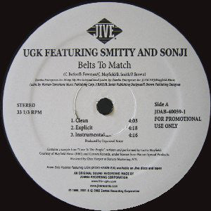 UGK / Mil - Belts To Match / The Game Mint- - 12" Single 2002 Jive USA White Label Promo - Hip Hop