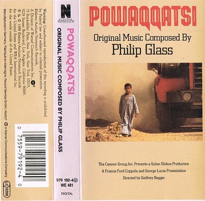 Philip Glass  ‎–  Powaqqatsi - Used Cassette Tape 1988 Elektra Nonesuch - Soundtrack
