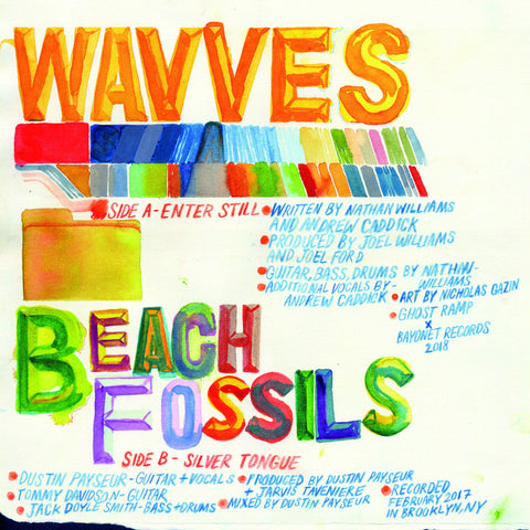 WAVVES x Beach Fossils - Enter Still / Silver Tongue - New 7" Single 2019 Ghost Ramp Limited Red Vinyl - Pop Punk / Indie Rock