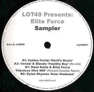 Various ‎– Lot49 Presents Elite Force Sampler - Mint- 12" Single Record - 2008 UK Lot49 Vinyl - House / Breaks / Electro