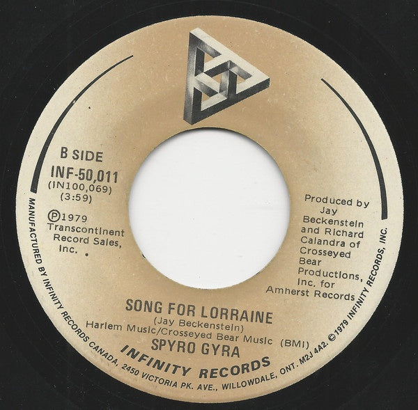 Spyro Gyra - Morning Dance / Song For Lorraine - VG+ 7" Single 45RPM 1979 Infinity USA - Jazz / Funk