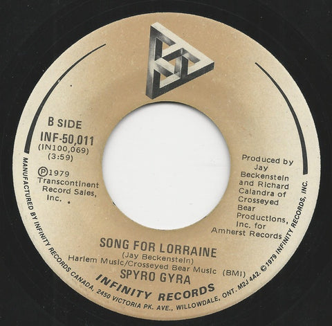 Spyro Gyra - Morning Dance / Song For Lorraine - VG+ 7" Single 45RPM 1979 Infinity USA - Jazz / Funk