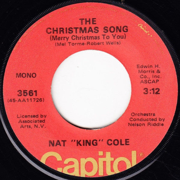 Nat "King" Cole ‎- The Christmas Song (Merry Christmas To You) / The Little Boy That Santa Claus Forgot - VG+ 7" Single 45 RPM Mono 1973 USA - Pop / Holiday - Shuga Records