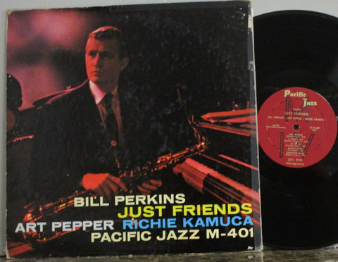 Bill Perkins, Art Pepper, Richie Kamuca ‎– Just Friends - VG+ (VG- cover) Lp Record 1957 Pacific Jazz USA Mono Vinyl - Jazz