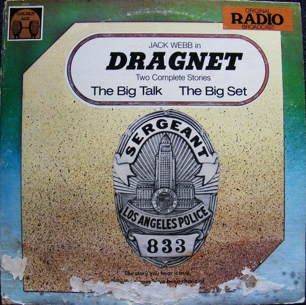 Jack Webb ‎- Dragnet - Two Complete Stories - Mint- Stereo 1977 USA - Spoken Word / Radio Play