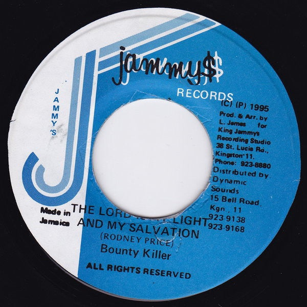 Bounty Killer ‎– The Lord Is My Light And Salvation - VG+ 45rpm 1995 Jamaica - Reggae / Dancehall - Shuga Records