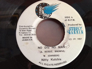 Nitty Kutchie - No Dis No Man - VG+ 7" Single 45RPM 1997 Studio 2000 Jamaican Import - Reggae - Shuga Records
