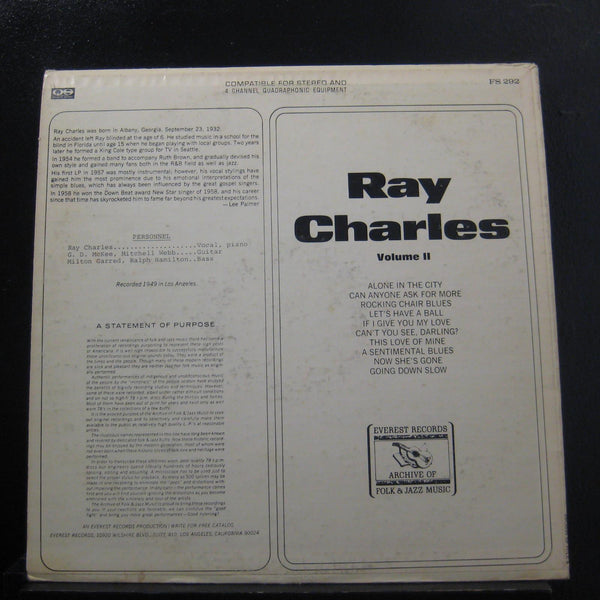 Ray Charles - Ray Charles Volume II - VG+ LP Record 1974 Everest USA Quadraphonic Stereo Vinyl - Rhythm & Blues / Soul / Soul-Jazz - Shuga Records