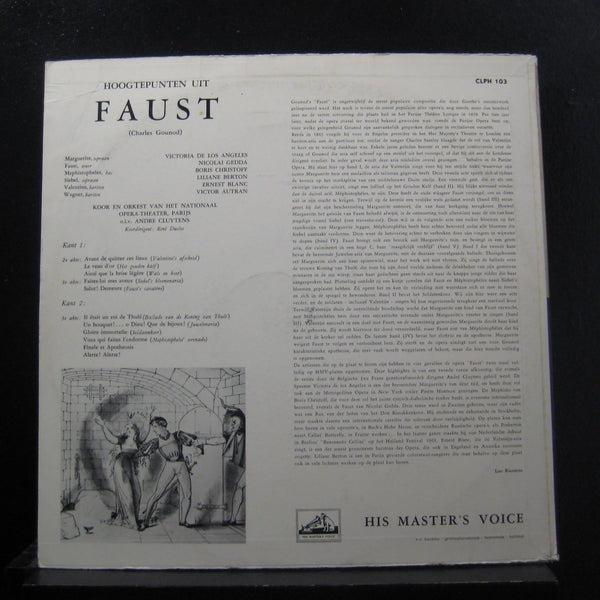 Andre Cluytens - Faust - Gounod Highlights LP VG+ CLPH 103 Mono Holland Record - Shuga Records