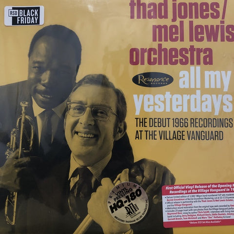 Thad Jones / Mel Lewis Orchestra ‎– All My Yesterdays: The Debut 1966 Recordings At The Village Vanguard - New 3 Lp Record store Day 2019 Resonance USA RSD Black Friday 180 gram Vinyl & Book - Jazz / Big Band