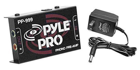 PP999 Pyle Phono Turntable Preamp - Mini Electronic Audio Stereo Phonograph Preamplifier with RCA Inputs & Powered by 12 Volt DC Adapter