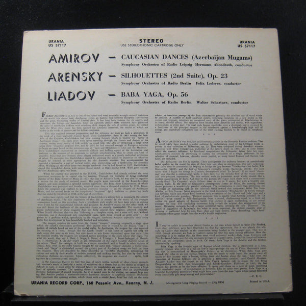Amirov, Abendroth / Arensky, Lederer - Caucasian Dances LP Mint- US 57117 - Shuga Records