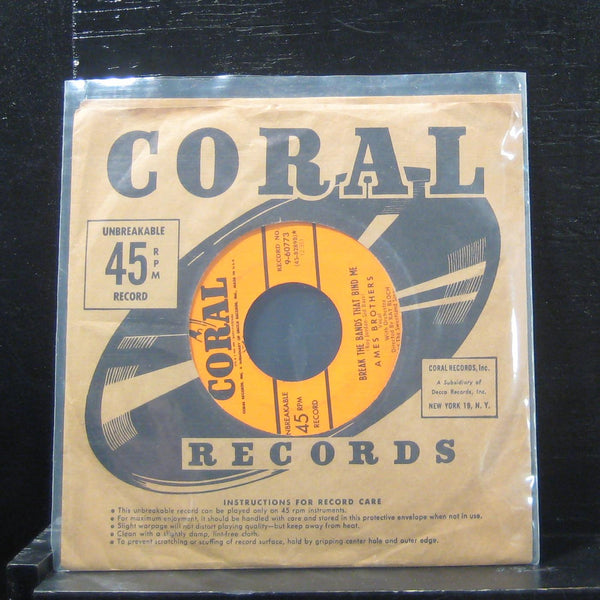 Ames Brothers - Break The Bands That Bind Me 7" VG+ 9-60773 Vinyl 45 Coral USA - Shuga Records