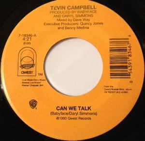 Tevin Campbell- Can We Talk / Look At What We'd Have (If You Were Mine)- M- 7" Single 45RPM- 1993 Qwest Records USA- Funk/Soul/R&B