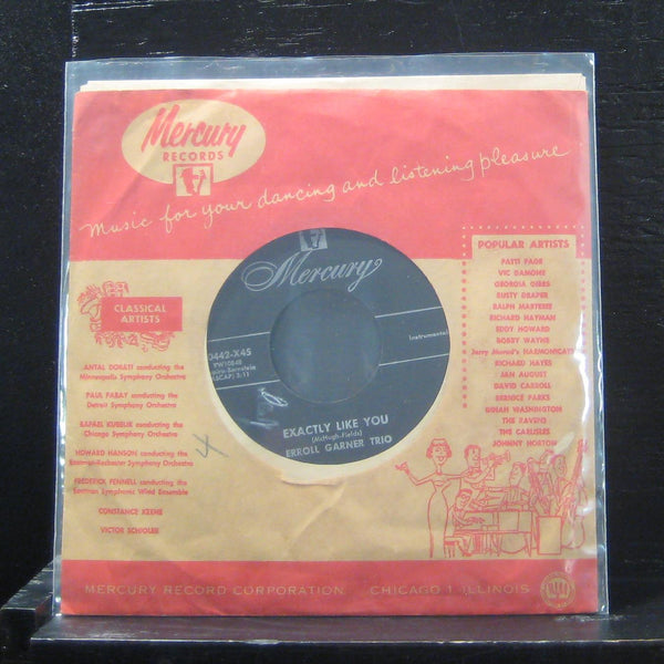 Erroll Garner Trio - Misty / Exactly Like You 7" VG+ 70442-X45 Mercury Vinyl 45 - Shuga Records