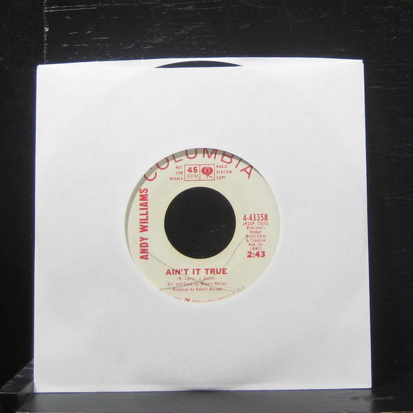 Andy Williams - Aint It True / Loved One 7" VG+ 443358 Vinyl 45 Columbia Promo - Shuga Records