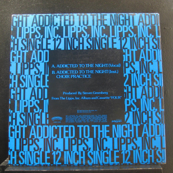 Lipps, Inc. - Addicted To The Night 12" 45 RPM NBSX 2368 Canada Vinyl Record - Shuga Records