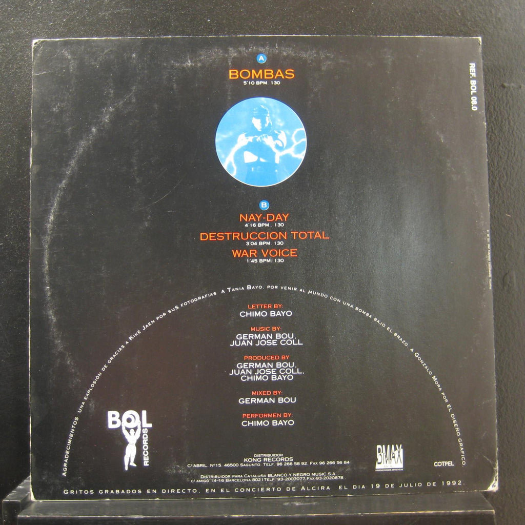 Chimo Bayo Bombas 12" 45 RPM VG+ BOL.08.0 Spain 1992 Bol Vinyl Recor