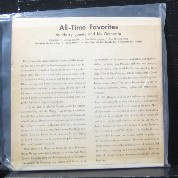 All Time Favorites By Harry James 7" VG+ B-117 Vinyl 45 Columbia 1950 USA - Shuga Records