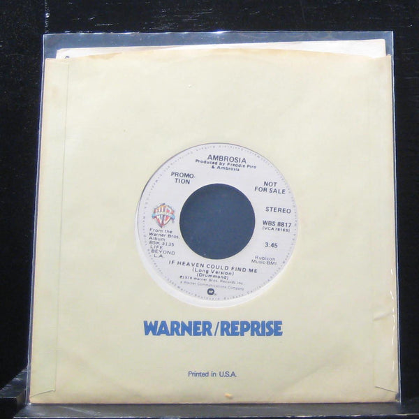 Ambrosia - If Heaven Could Find Me 7" Mint- WBS 8817 Vinyl 45 Promo - Shuga Records