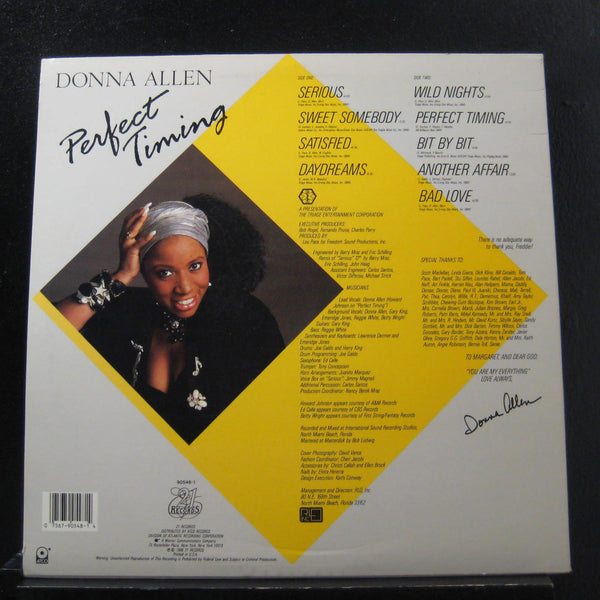 Donna Allen - Perfect Timing LP Mint- 90548-1 USA 1986 Vinyl Record - Shuga Records