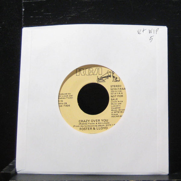 Foster & Lloyd - Crazy For You / Crazy For You 7" VG+ 5210-7-RAA Vinyl 45 Promo - Shuga Records