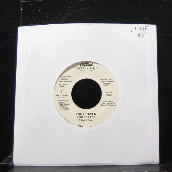 Eddy Raven - Zydeco Lady / Zydeco Lady 7" VG+ 7PRO-79191 Vinyl 45 Promo - Shuga Records