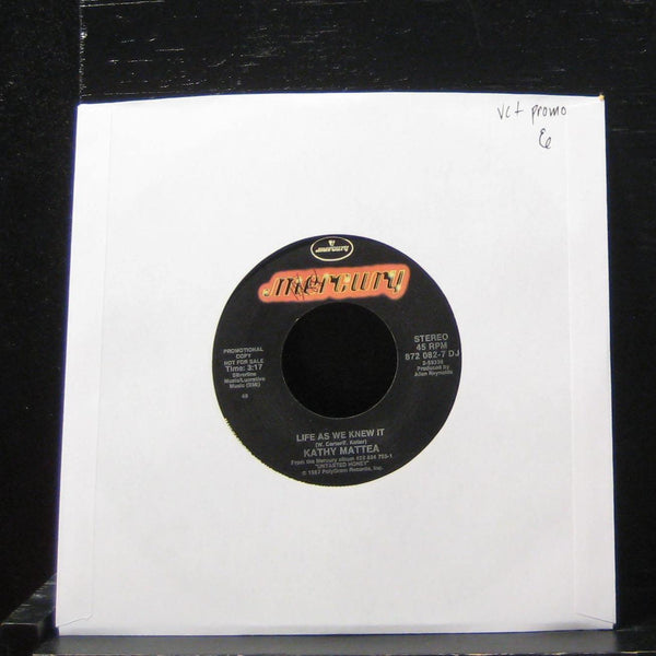 Kathy Mattea - Life As We Knew It 7" VG+ 872 082-7 DJ Vinyl 45 Promo - Shuga Records