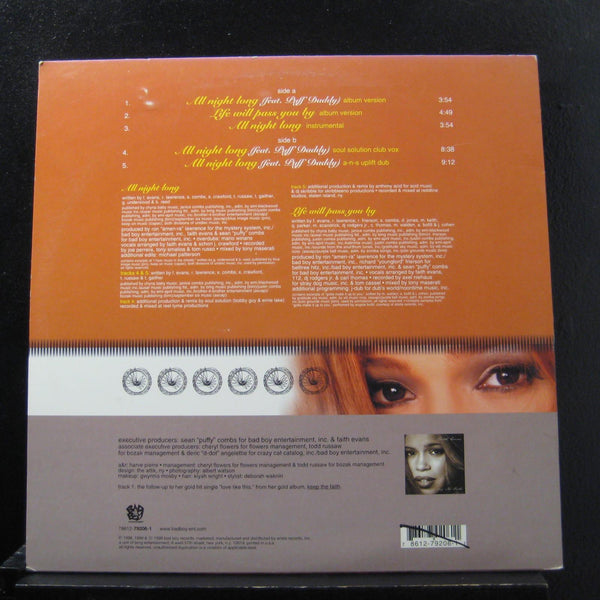 Faith Evans Feat. Puff Daddy - All Night Long LP Mint- 78612-79206-1 Record - Shuga Records