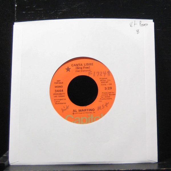 Al Martino - Canta Libre / Canta Libre 7" VG+ 3444  Vinyl 45 Promo 1972 - Shuga Records