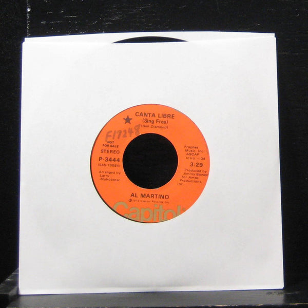 Al Martino - Canta Libre / Canta Libre 7" VG+ 3444  Vinyl 45 Promo 1972 - Shuga Records