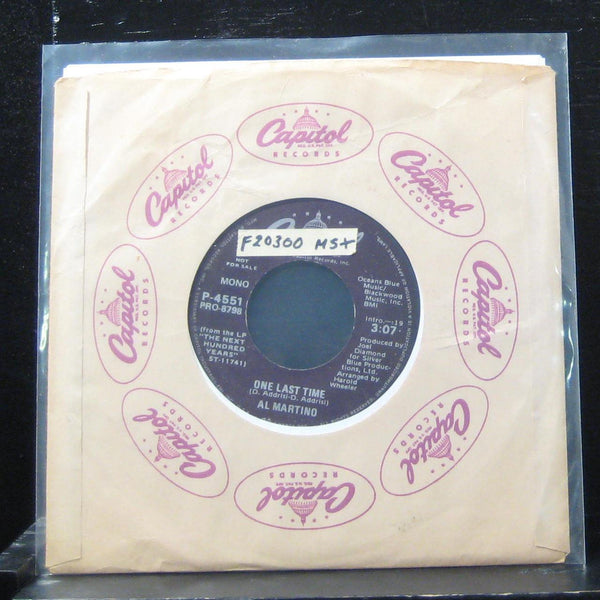 Al Martino - One Last Time / One Last Time 7" VG+ P-4551 Vinyl 45 Promo - Shuga Records