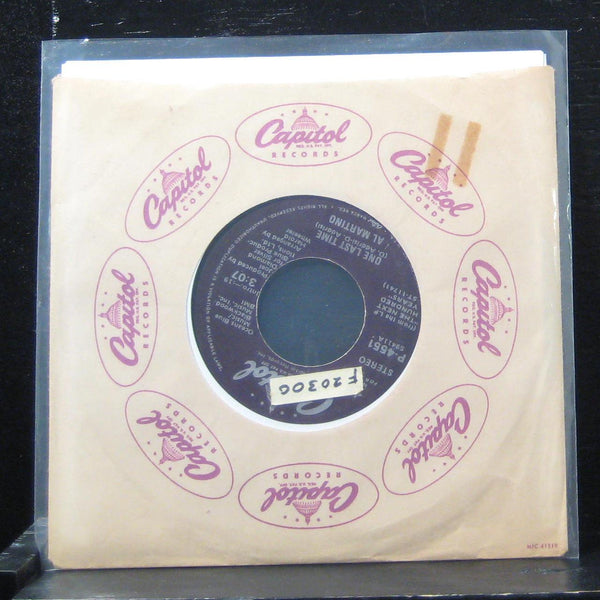Al Martino - One Last Time / One Last Time 7" VG+ P-4551 Vinyl 45 Promo - Shuga Records