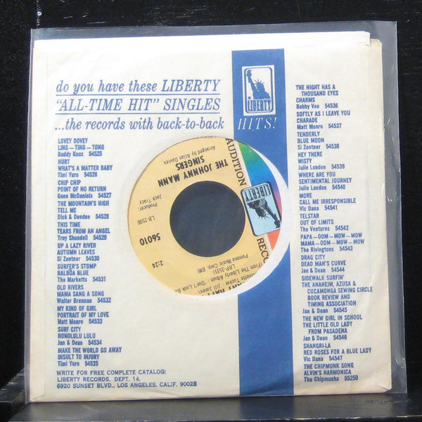 The Johnny Mann Singers - Don't Look Back 7" VG+ 56010 Vinyl 45 Promo - Shuga Records