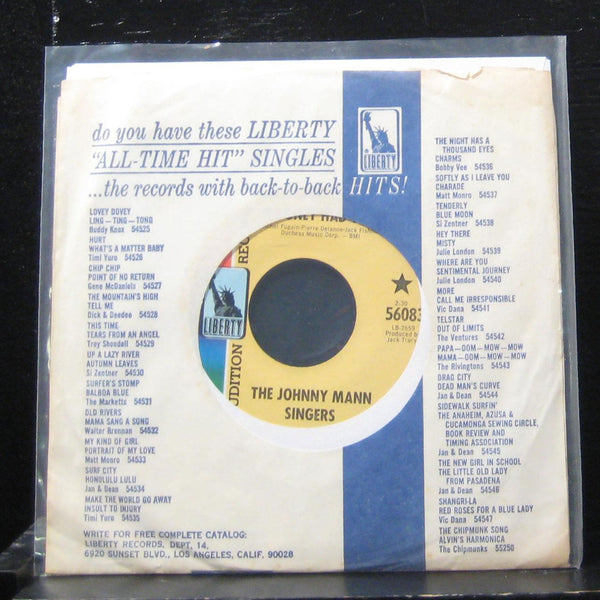 The Johnny Mann Singers - If I Only Had Time 7" Mint- 56083 Vinyl 45 Promo - Shuga Records