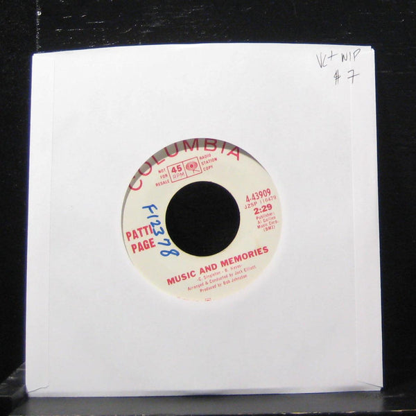 Patti Page - Music And Memories / The Wishing Doll 7" VG+ 4-43909 Vinyl 45 Promo - Shuga Records