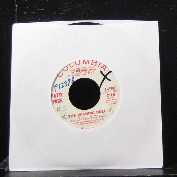 Patti Page - Music And Memories / The Wishing Doll 7" VG+ 4-43909 Vinyl 45 Promo - Shuga Records