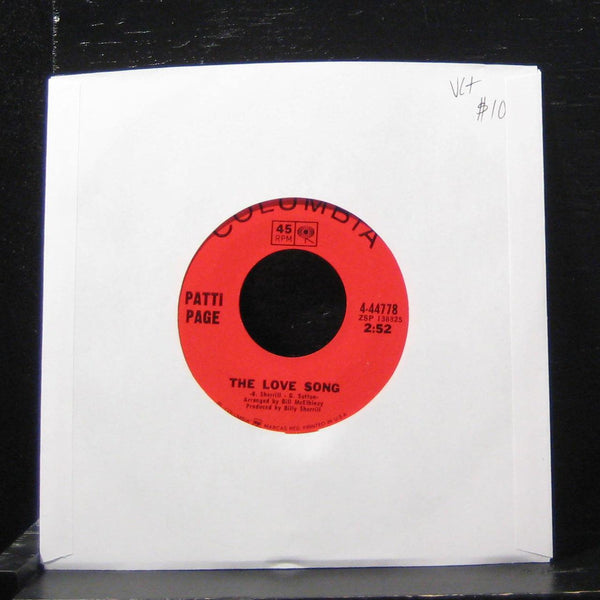 Patti Page - The Love Song 7" VG+ 4-44778 Vinyl 45 1969 Columbia - Shuga Records