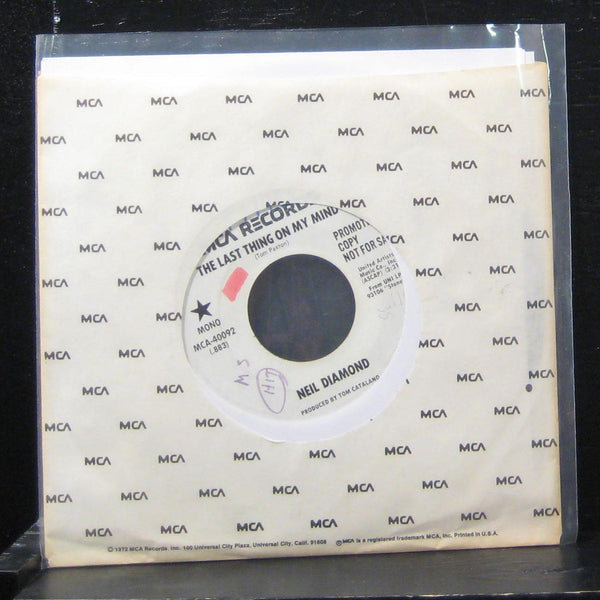 Neil Diamond - The Last Thing On My Mind 7" VG+ MCA-40092 Vinyl 45 Promo - Shuga Records