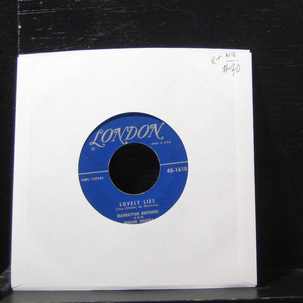 Manhatta Brothers and Miriam Makeba - Lovely Lies 7" VG+ 45-1610 Vinyl 45 - Shuga Records