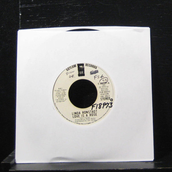 Linda Ronstadt - Love Is A Rose / Love Is A Rose 7" VG+ E-45271 Vinyl 45 Promo - Shuga Records