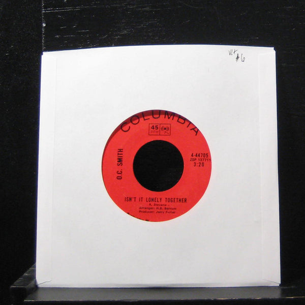 OC Smith - Isn't It Lonely Together 7" VG+ 4-44705 Vinyl 45 Columbia 1968 - Shuga Records