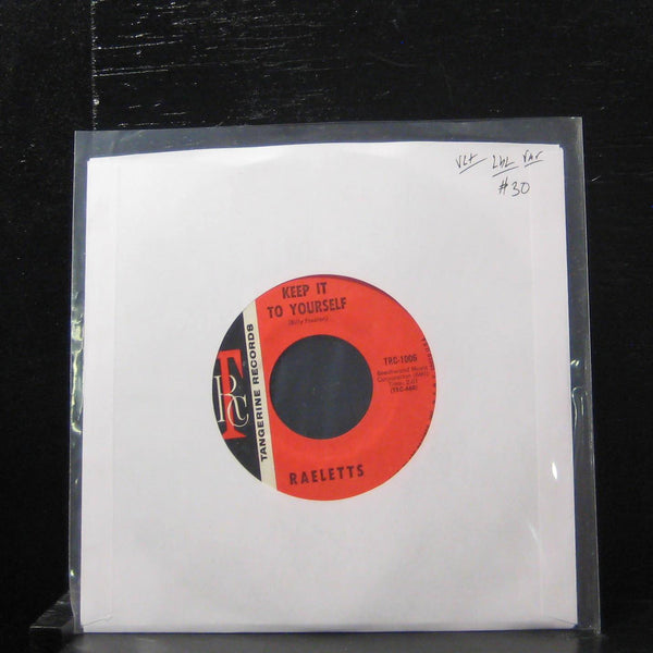 Raeletts - Keep It To Yourself / I Want To 7" VG+ TRC-1006 Vinyl 45 Tangerine - Shuga Records
