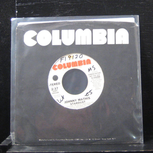 Johnny Mathis - Stardust Full / Short 7" VG+ 3-10250 Vinyl 45 Promo - Shuga Records
